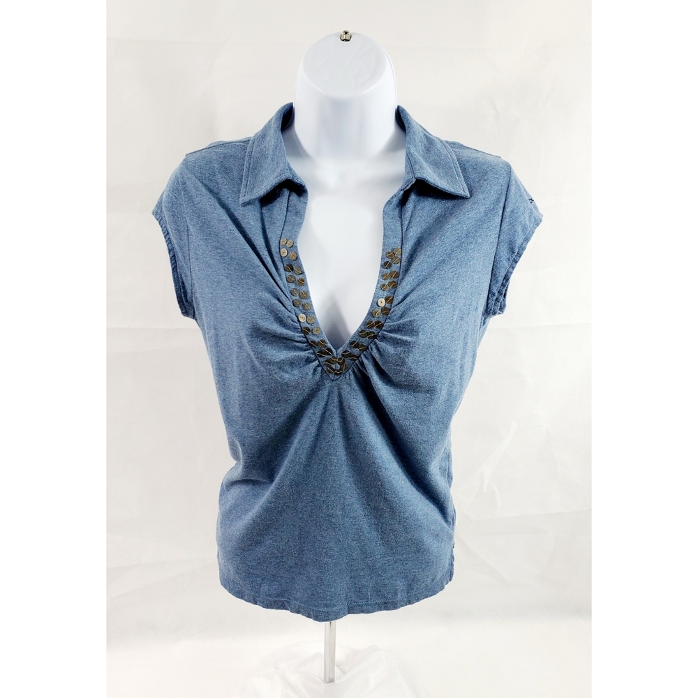 GUC DKNY Jeans Collared Vneck Sleeveless Top